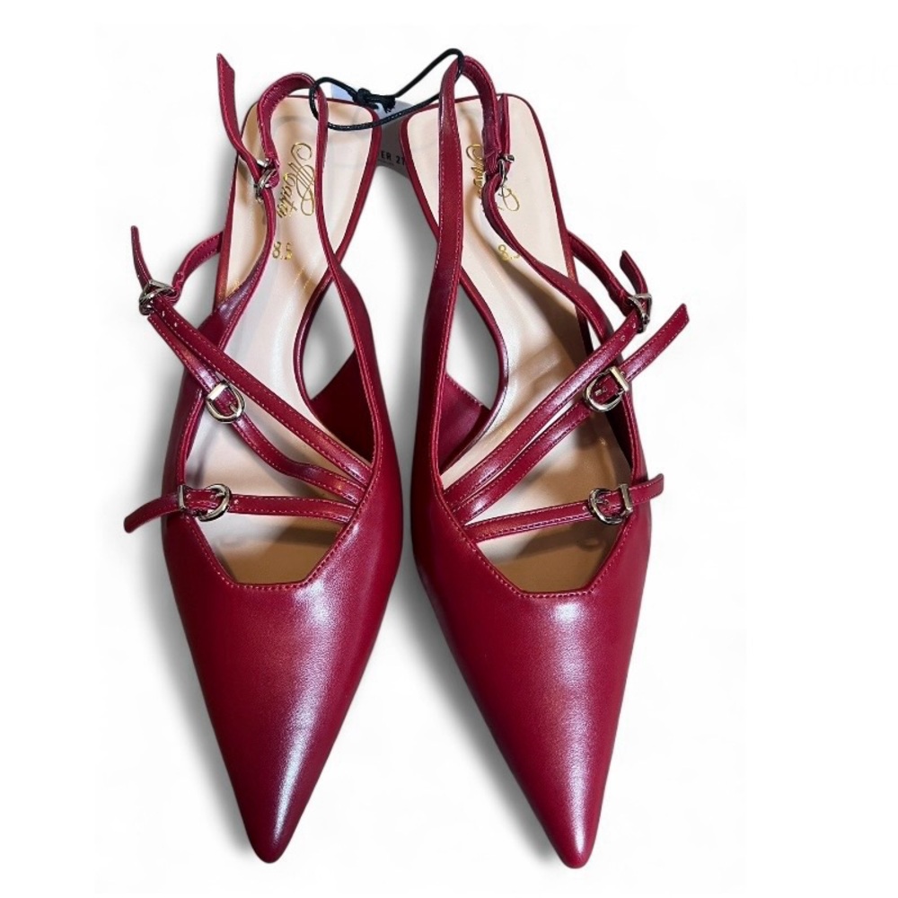 Forever 21 red low-heeled shoes.